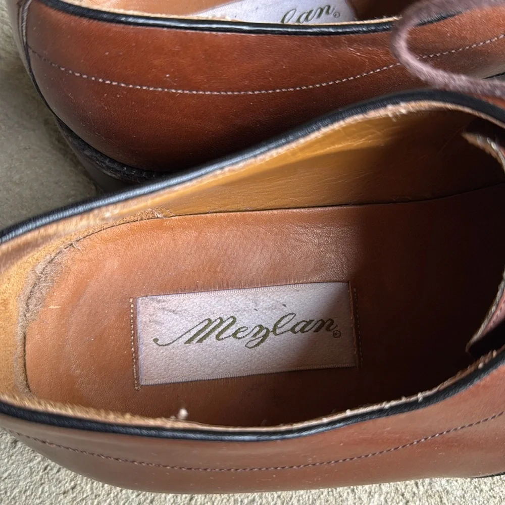 Mezlan mens 11.5 M brown leather Palmetto oxford luxury dress shoes EUC